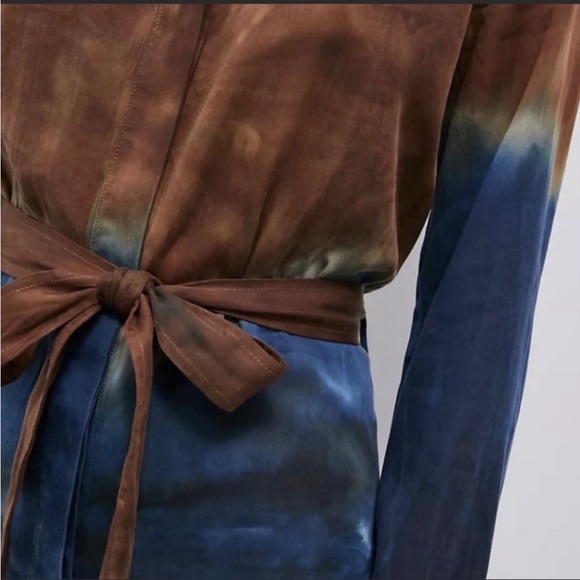 NWT Anthropologie Cloth & Stone Ombre Tie Dye button down dress - Picture 3 of 11